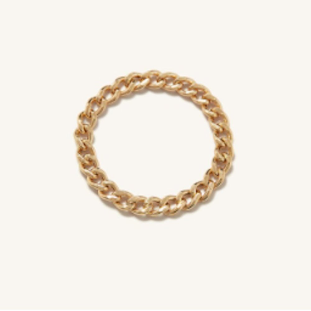 Mejuri Thin Chain Ring 14k Yellow Gold